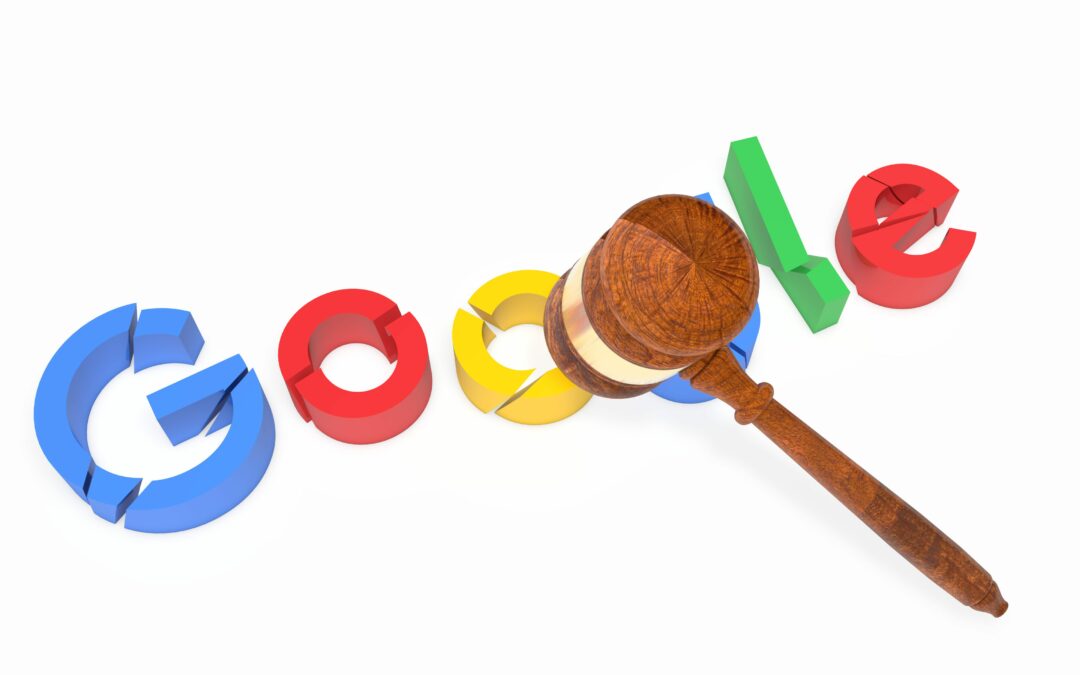 Google logo being smashed by gavel