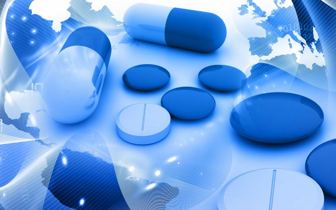 blue pills world map digital graphic