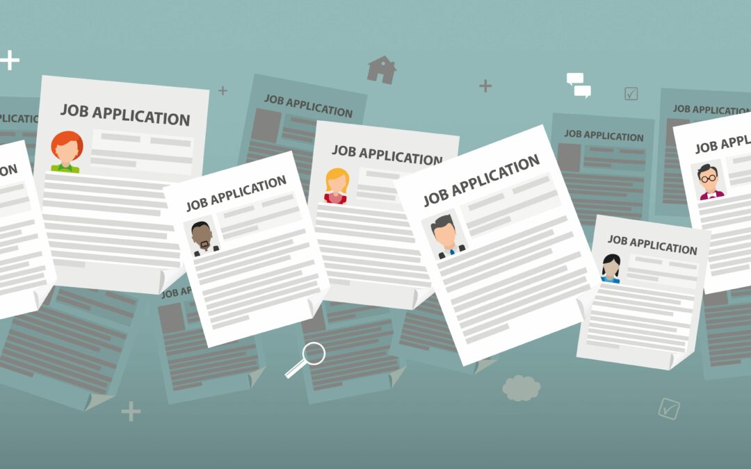 digital graphic of multiple job applications