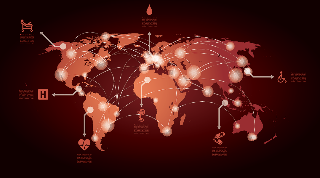 World health map. foreign access to U.S. health data